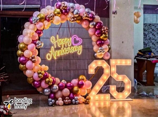 Happy Anniversary Ring Balloon Decor