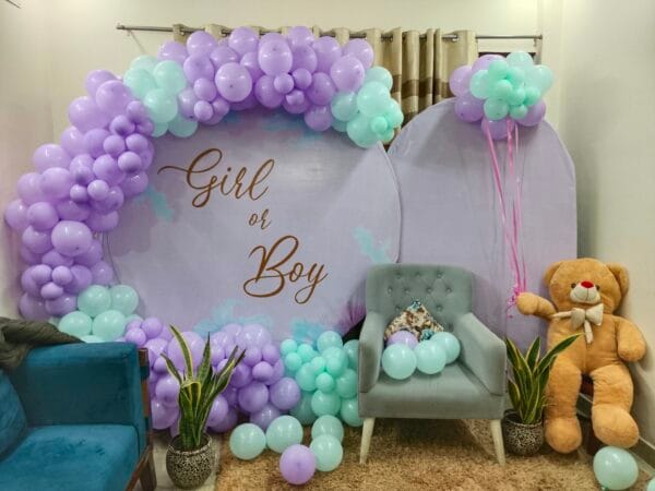 Baby shower round safe banner backdrop - Image 3